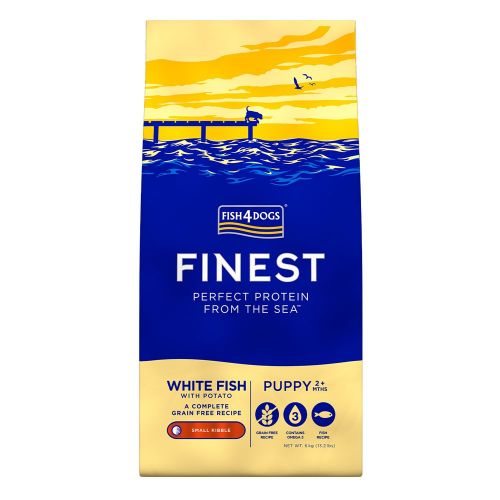 FISH4DOGS FINEST WHITE FISH PUPPY SMALL KIBBLE GRAIN-FREE DRY DOG FOOD 1.5KG