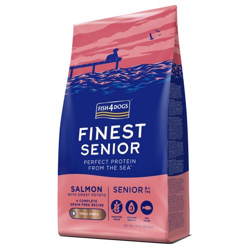 FISH4DOGS SENIOR FINEST SALMON LARGE KIBBLE GRAIN-FREE DRY DOG FOOD 6KG