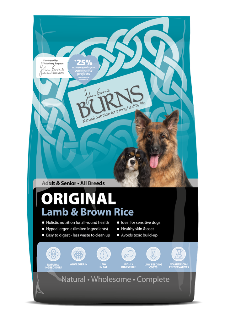 BURNS Original Lamb &amp; Brown Rice Adult Dry Dog Food 12kg