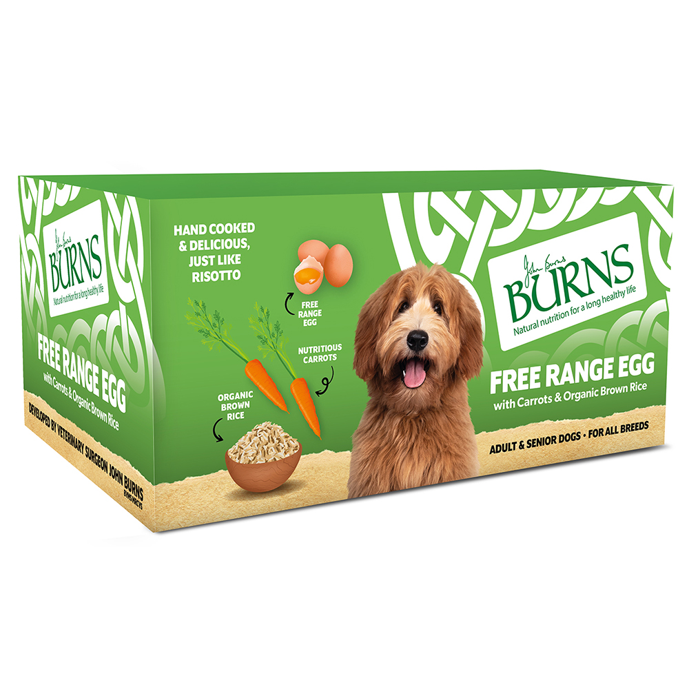 BURNS Free Range Egg with Carrots &amp; Brown Rice Case of 6 Adult Wet Dog Food 150g