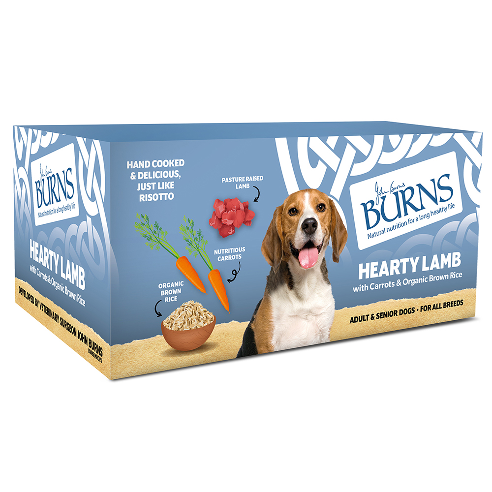 BURNS Hearty Lamb, Vegetables &amp; Brown Rice Case of 6 Adult Wet Dog Food 150g