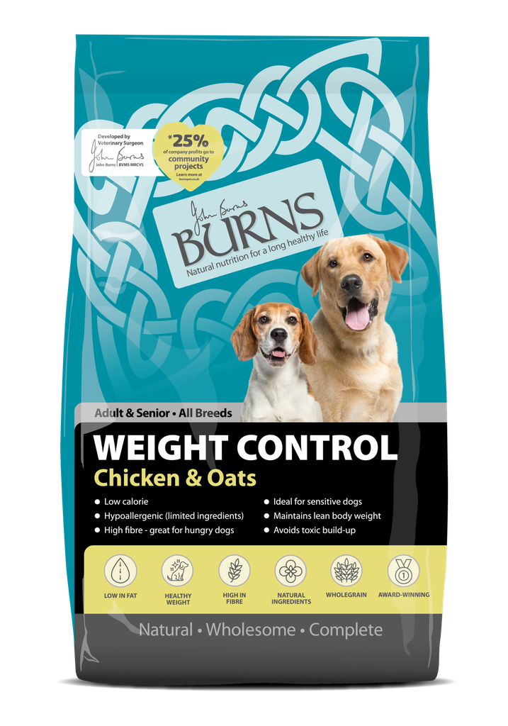 BURNS Weight Control Chicken &amp; Oats Adult Dry Dog Food 12kg