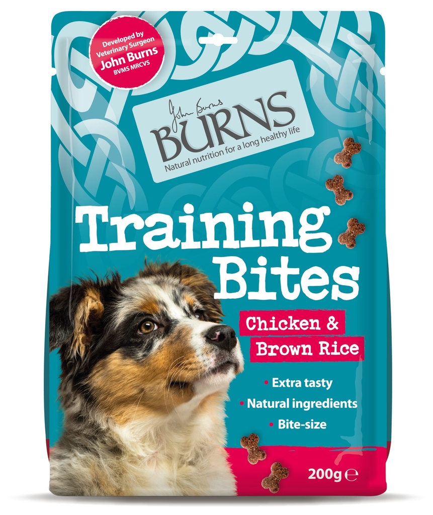 BURNS Training with Chicken and Brown rice Bites Dog Treats 200g