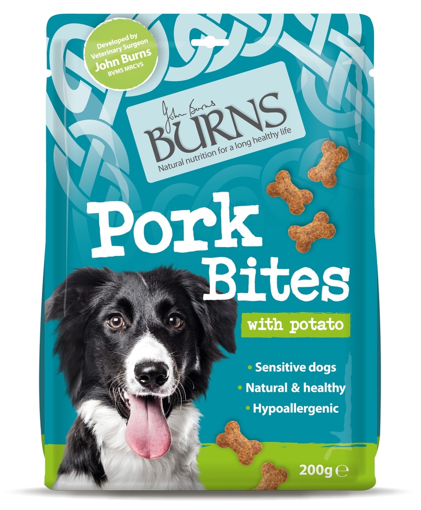 BURNS Pork Bites withn Potato Grain-Free Pack of 12 Dog Treats 200g