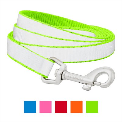 Frisco Solid Polyester Reflective Dog Leash, Lime, Small: 6-ft long, 5/8-in wide