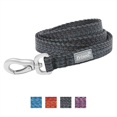 Frisco Outdoor Heathered Nylon Dog Leash, Midnight Black, LG - Length: 6-ft, Width: 1-in