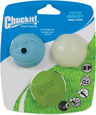 Chuckit! Fetch Ball Medley Triple Pack Dog Toy, SmallTo