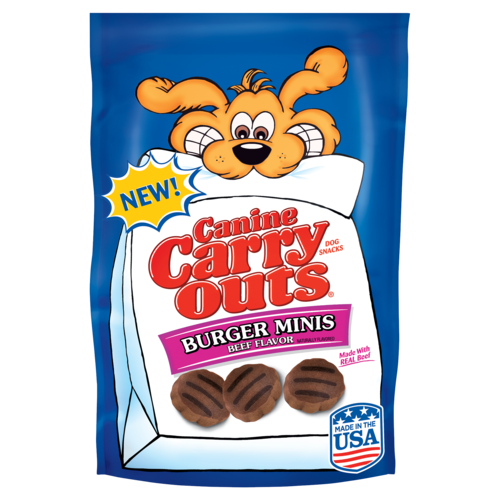 Canine Carry Outs Burger Minis Beef Flavor Dog Treats 141g