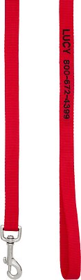 Frisco Solid Nylon Personalized Dog Leash, Medium: 4-ft long, 3/4-in wide, Red