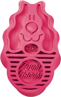 KONG Dog ZoomGroom Multi-Use Brush, Raspberry, Small/Puppy