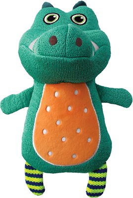 KONG Whoopz Gator Squeaky Plush Dog Toy, Small