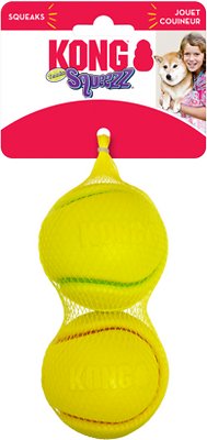 KONG Squeezz Tennis Double Assorted Dog Toy, Color Varies, Medium