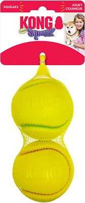 KONG Squeezz Tennis Double Assorted Dog Toy, Color Varies, Large