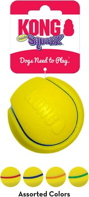 KONG Squeezz Tennis Assorted Dog Toy, Color Varies, Medium
