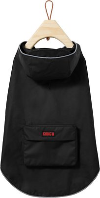 KONG Packable Dog Raincoat, Black, Medium