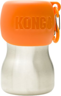 KONG H2O Stainless Steel Dog Water Bottle, Orange, 212g