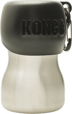 KONG H2O Stainless Steel Dog Water Bottle, Black, 212g