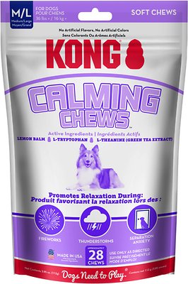 KONG Calming Chews Medium &amp; Large Dog Supplement, 28 count