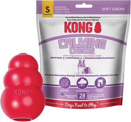 KONG Classic Toy + Calming Chews Small Dog Supplement