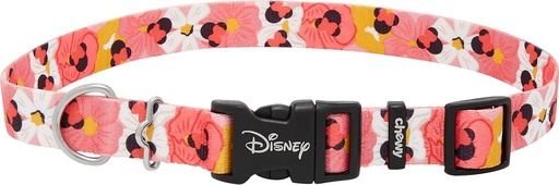 Disney Minnie Mouse Floral Dog Collar, LG - Neck: 18 - 26-in, Width: 1-in