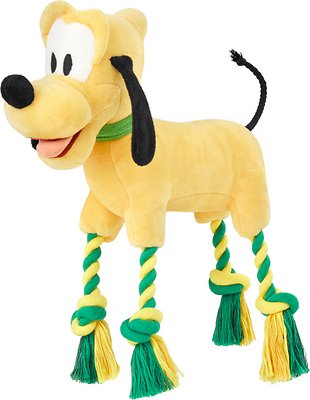 Disney Pluto Plush with Rope Squeaky Dog Toy