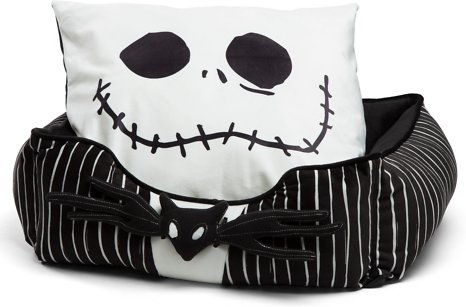 Disney Nightmare Before Christmas Jack Stripe Corded Bolster Cat &amp; Dog Bed