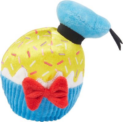 Disney Donald Duck Cupcake Plush Squeaky Dog Toy