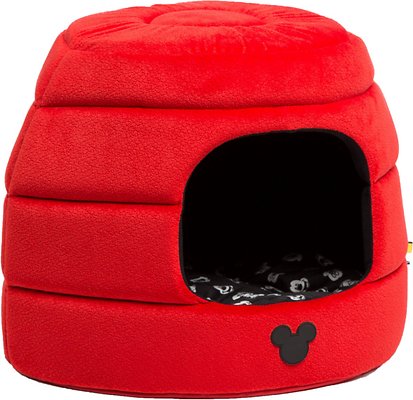 Disney Mickey Bobble Head Honeycomb Covered/Bolster Cat &amp; Dog Bed, Red, Medium