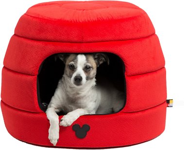 Disney Mickey Bobble Head Honeycomb Covered/Bolster Cat &amp; Dog Bed, Red, Jumbo