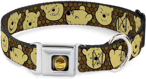 Buckle-Down Winnie the Pooh Expressions Polyester Dog Collar, Small: 9.5 to 13-in neck, 1-in wide