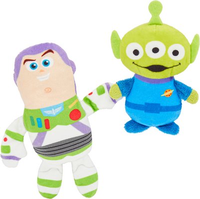 Pixar Buzz Lightyear &amp; Aliens Plush Cat Toy with Catnip, 2 count