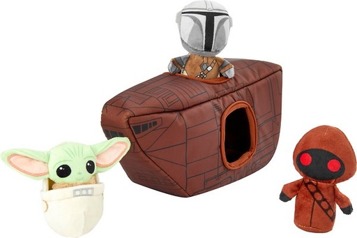 STAR WARS THE MANDALORIAN'S SANDCRAWLER Hide and Seek Puzzle Plush Squeaky Dog Toy