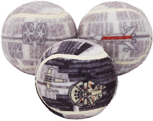 STAR WARS DEATH STAR Fetch Squeaky Tennis Ball Dog Toy, 3 count