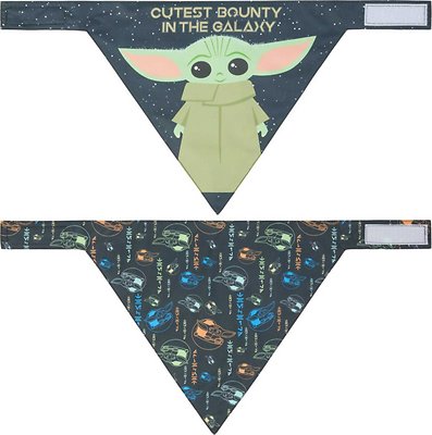 STAR WARS THE MANDALORIAN'S THE CHILD "Cutest Bounty" Reversible Bandana, X-Small/Small + "Left Unsupervised" Dog &amp; Cat T-Shirt, XX-Large