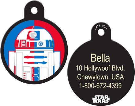 Quick-Tag Star Wars R2-D2 Red Blue Circle Personalized Dog &amp; Cat ID Tag