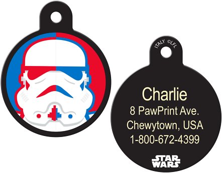 Quick-Tag Star Wars StormTrooper Red Blue Circle Personalized Dog &amp; Cat ID Tag
