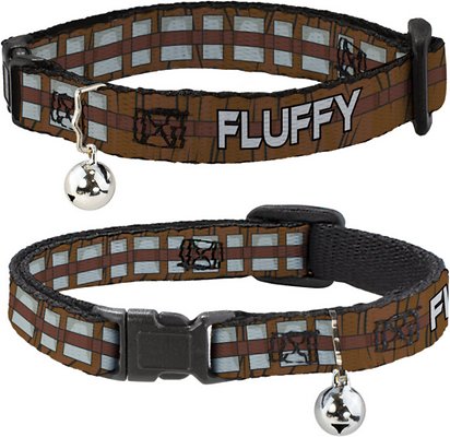 Buckle-Down Star Wars Chewbacca Bandolier Bounding Personalized Breakaway Cat Collar with Bell