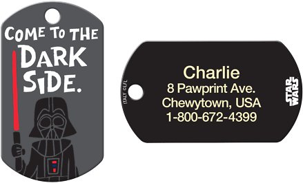 Quick-Tag Star Wars Darth Vader Dark Side Military Personalized Dog &amp; Cat ID Tag