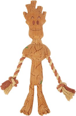 Marvel 's Groot Plush with Rope Squeaky Dog Toy