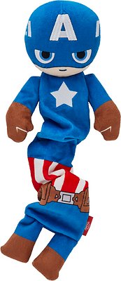 Marvel 's Captain America Bungee Plush Squeaky Dog Toy