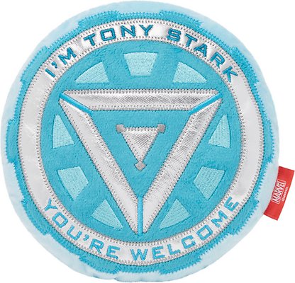 Marvel 's Ironman Arc Reactor Round Plush Squeaky Dog Toy
