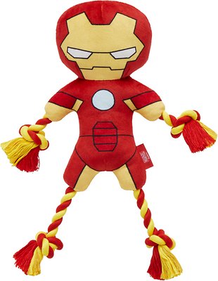 Marvel 's Ironman Plush with Rope Squeaky Dog Toy