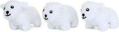 ZippyPaws Polar Bear Miniz Dog Toy, 3 count