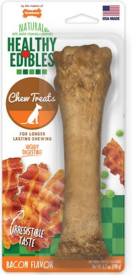 Nylabone Healthy Edibles Longer Lasting Bacon Flavor Dog Bone Treat, X-Large