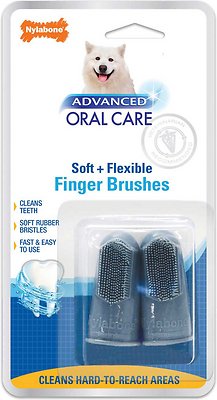 Nylabone Advanced Oral Care Dog Finger Brush, 2-pack