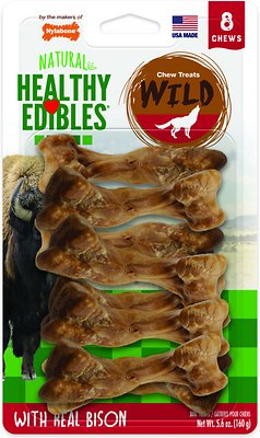 Nylabone Natural Healthy Edibles Wild with Real Bison Small Dog Treats, 8 count, 160g