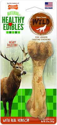 Nylabone Natural Healthy Edibles Wild with Real Venison Large Dog Treats, 1 count