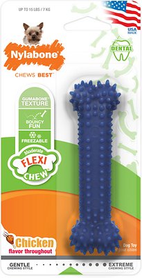 Nylabone Dental Chew Bone Chicken Flavored Dog Chew Toy, X-Small