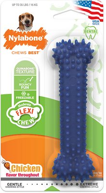 Nylabone Dental Chew Bone Chicken Flavored Dog Chew Toy, Medium