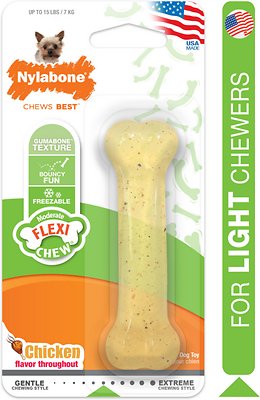 Nylabone FlexiChew Chicken Flavored Dog Chew Toy, X-Small